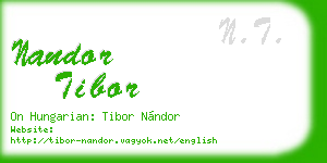 nandor tibor business card